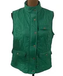Talbots quilted fleece lined utility vest in Kelly green size M