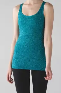 LULULEMON Cool‎ Racerback Foli Manifesto Bali Breeze Tofino Teal Size 4 Limited