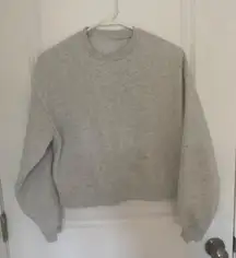H&M Cotton Crop Crewneck Sweatshirt 