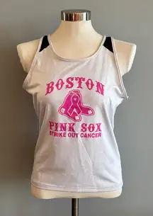 Augusta Sportswear White Tank Top with Pink Graphics