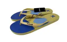 Size 9 Hurley Women's Water Color Sunshine Flip Flops New Thong Sandals