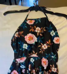 Floral Halter Affordable Floral Swimsuit - Two Piece