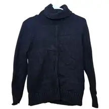 525 America Size Small Black 100% Cotton Black Sweater Thick Heavy Knit Warm