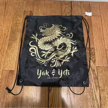 Yak & Yeti Dragon Cinch Bag Black Gold Disney Animal Kingdom