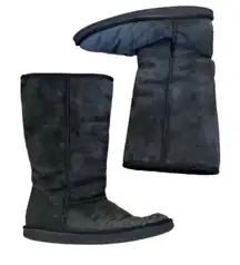UGG Boots Black Tall Sheepskin 8 Fur Lined