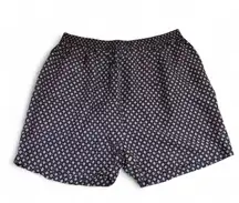 NWOT Christian Dior Monsieur Vintage VTG Men 100% Silk Sleep Shorts Boxers Diamond Medallion Luxury XL Has Back Pocket Measurement in pics