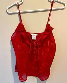red mesh camisole 