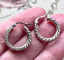 Huggie  Etched Small Hoop Earrings