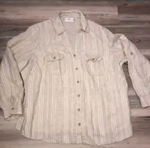 Studio Works Woman 100% Linen, flowy button down