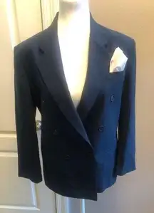 Vintage 1971 Women’s Double Breasted Blazer Bengal Blue Size 14R Jacket