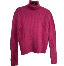 Ralph Lauren sport 100% lambswool turtleneck, pink sweater size medium