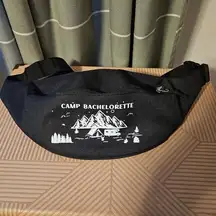 Camp Bachelorette Belt Bag Fanny Pack Black White Wedding Bridesmaid Mountains