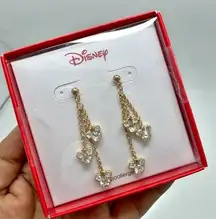 Disney  Goldtone Mickey Icon Chain Drop Earrings New Michey Ears