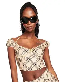 I.AM.GIA Carmel Top - Tan Check - XL