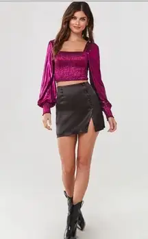 Metallic smocked top