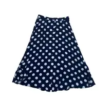 Talbots Polka Dot Maxi Skirt with Button Detailing Size 6