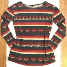 Truly Madly Deeply Pullover Sweater with Pockets Tribal/Aztec Print Size Small
