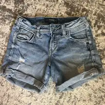 Silver Light Wash Denim Shorts Sam Style size 24