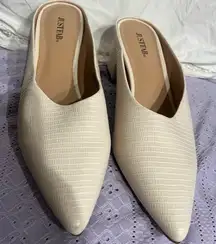 JustFab Textured Cream Mules