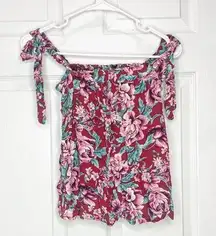 American Eagle floral off the shoulder beach top