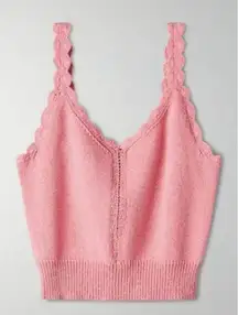 Aritzia  Sunday Best Eowyn Cropped Knit Tank Top in Pastel Pink- Size Large