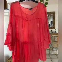 cocomo womens tops 2X Kimono Sleeves Orange