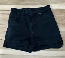 American Eagle Black Curvy High Rise Shortie Shorts Women’s 2