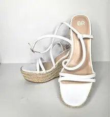 BP Cohan Espadrille Platform Wedge Sandal in White  Size 9.5