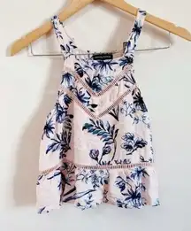 Kendall & Kylie Pink Tropical Floral Sleeveless Top size medium