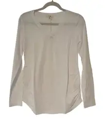 NWT Splendid V-Neck Long Sleeve Maternity T-Shirt In White Size XS