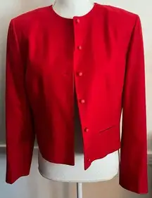 Pendleton • Vintage Red Cropped Virgin Wool Blazer