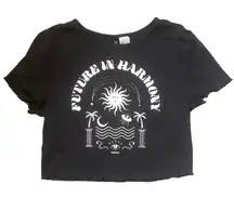 Divided Crop Top 100% Cotton Short Sleeve CrewNeck Graphic T-Shirt Womens Small