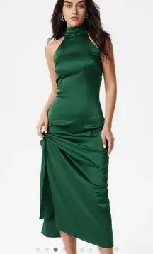 Cider - BACKLESS HALTER NECK SPLIT MAXI DRESS