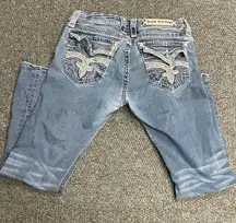 Rock Revival Sukie 31 Boot Light wash rodeo cowgirl western rhinestones READ