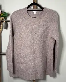 Pure Jill Womens Mauve Speckled Knit Raglan Sweater Textured Detail Size Medium