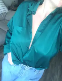 Vintage  Satin Button Down