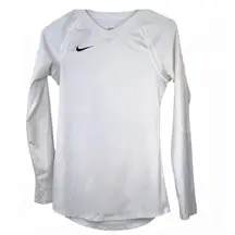 Nike Stock XS Womens Dri-FIT Pre-Game Long Sleeve Softball Top Tshirt Tee White