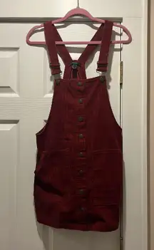 Forever 21 Mini Corduroy Overall Dress 