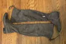 Marc Fisher Side Zip Over The Knee Faux Suede Boots Taupe size 7