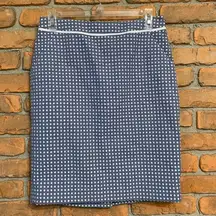 The Limited Women's Chic Polka Dot Embroidered Mini Pencil Skirt Blue - Size 4‎