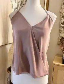 HELENA QUINN Blush Pink 100% Silk‎ Halter Top Size XS