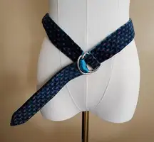 Vintage Y2K! Blue Velvet Art Deco Belt