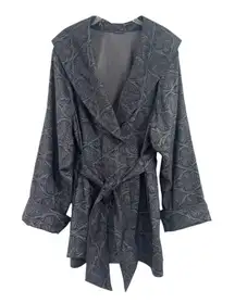 Mycra Pac Now Reversible Rain Jacket Coat Green Floral Belted Pockets Size 2 M/L