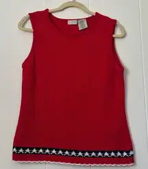 Vintage 90’s White Stag Red Sleeveless Sweater Star USA Americana Small