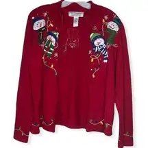 Vintage Tiara International‎ Christmas Cardigan Sweater as is