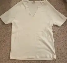 V-neck white shirt