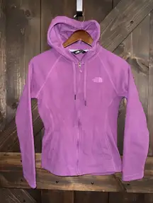 The North Face Women's Small Purple Fleece Jacket Coat Full Zip Hood Hoodie EUC