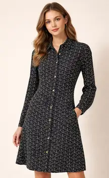 Women's Diane Von Furstenberg Silk Dress 10 Button Designer Luxury