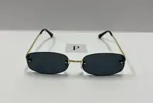 Metal Rectangle Grey sunglasses / small retro rectangle sunglasses 