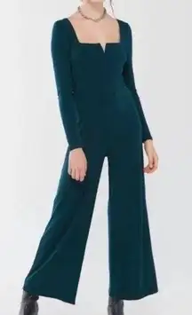 Urban Outfitters  Dark Green Vicki VWire Small Wide Leg Stretch Jumpsuit Small